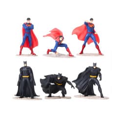 Batman & Superman 6 Piece Figure Set 10 cm | Superhero Action Figures