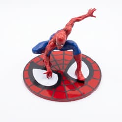 Spider-Man Crouching Pose PVC Action Figure | Red & Black Mask Emblem Base Collectible Statue