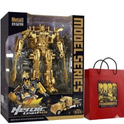 Optimus Prime Heroic Leader Gold Metal Version Transforming Robot Action Figure 30 cm | Truck To Robot Collectible