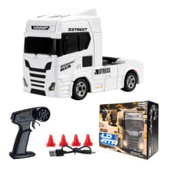 LD RTR Mini RC Scania Truck 1:64 Scale White RC 4WD | Remote Control Toy For Kids & Hobbyists