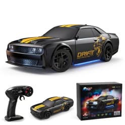 HB Toys Black Dodge Challenger 1:43 Scale RC Car 11 cm 4WD | Remote Control Toy For Kids & Hobbyists