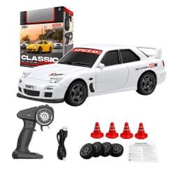 Whoosh Mazda Classic Legends 1:43 Scale White Hobby RC Car 25 km 11 cm | Remote Control Toy For Kids & Hobbyists