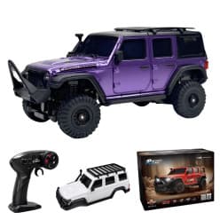 HB Toys Jeep Wrangler Purple 12cm 1:43 Scale 4WD RC Crawler 4WD | Remote Control Toy For Kids & Hobbyists