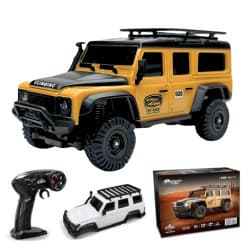 HB Toys Land Rover Defender 90s Yellow 1:43 Scale RC Crawler 4WD | Remote Control Toy For Kids & Hobbyists