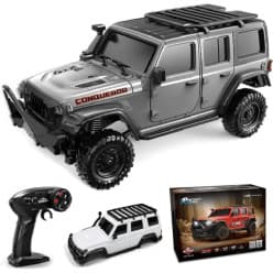 HB Toys Jeep Wrangler Silver 12cm 1:43 Scale 4WD RC Crawler 4WD | Remote Control Toy For Kids & Hobbyists