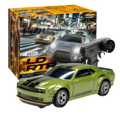 LDRC Dodge Challenger Green 1:64 Scale 4WD RC Drift Car | Remote Control Toy For Kids & Hobbyists