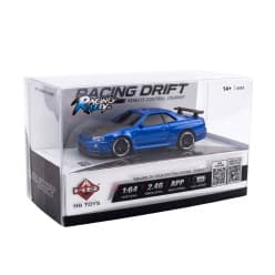 Racing Rally Blue Nissan Skyline GTR 1:64 RC Drift Car | Remote Control Toy For Kids & Hobbyists