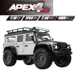 HB Toys | 1:16 Scale | 31.5 cm | Land Rover Defender 4WD RC Off-Road Climbing Car with LED Lights | Silver | RTR Series | Remote Control Toy For Kids & Hobbyists