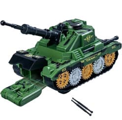 Inertia Series Army Tank Toy with Launching Mini Tank & Bullets | 360° Rotating Cannon | Pack of 1 Pc