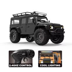 HB Toys | 1:16 Scale | 31.5 cm | Land Rover Defender 4WD RC Off-Road Climbing Car with LED Lights | Black | RTR Series | Remote Control Toy For Kids & Hobbyists