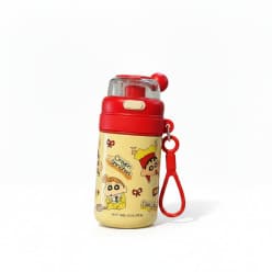 Crayon Shin-chan 480 ml Insulated Stainless Steel Water Bottle | Dual Drinking Lid & Carrying Strap | Kids Sipper Bottle
