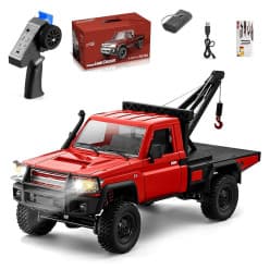 MN Model Crane Red 37cm 1:12 4WD RC Crawler Truck | Remote Control Toy For Kids & Hobbyists