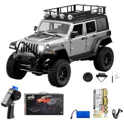 MNRC Silver 1:12 Scale 4WD RC Rock Crawler Off-Road Truck | Remote Control Toy For Kids & Hobbyists