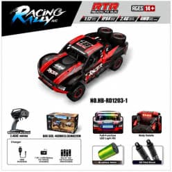 HB Toys 1:12 Red Off Road RTR 4WD RC Rally Truck 40km/h | Remote Control Toy For Kids & Hobbyists