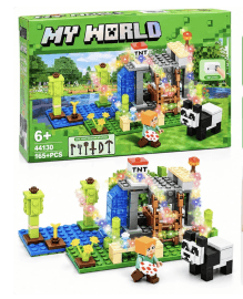 Lego Style Pixel World Building Blocks Set 165+ Pcs With Light | Block City Construction Toy | Ages 6+