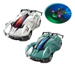 Kidoyz Rotary Stunt Racing Car | 2-Form Electric Racing Car Toy with Light Display | Color As Per Stock