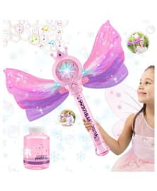 Princess Magic Bubble Wand Automatic Fairy Bubble Machine with Light and Music.