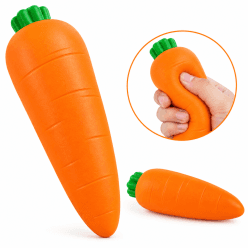 Carrot Squishy Toy | Soft Squeeze Stress Relief Fidget Toy for Kids | Pack of 3 Pcs