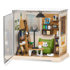 DIY Miniature Dollhouse Room Kit - Lazy Space | Build & Decorate with LED Light | Craft & Creativity Toy for Kids (Ages 8+)