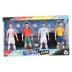 Ronaldo and Messi 5-in-1 Football Star Action Figures Set for Kids | Collectible Footballer Figures with Trophy & Ball | Ages 3+