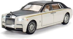 Rolls Royce Phantom Die-Cast 1:32 Scale Model Metal Car with Light & Sound (White, Pack of: 1)