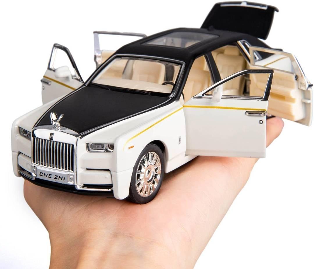 Rolls Royce Phantom Die-Cast 1:32 Scale Model Metal Car with Light & Sound  (White, Pack of: 1)