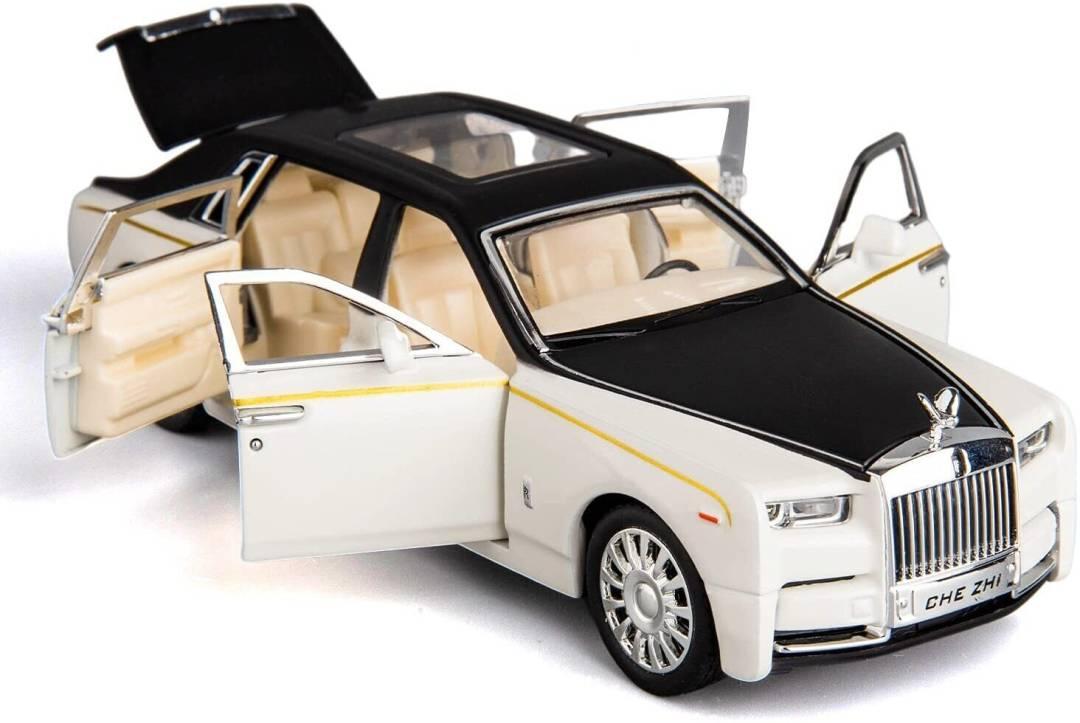Rolls Royce Phantom Die-Cast 1:32 Scale Model Metal Car with Light & Sound  (White, Pack of: 1)