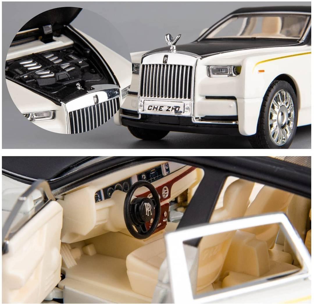Rolls Royce Phantom Die-Cast 1:32 Scale Model Metal Car with Light & Sound  (White, Pack of: 1)