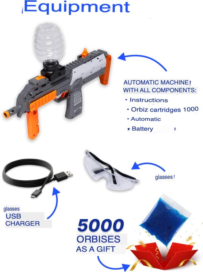 High-Speed MP7 Gel Blaster with 5000 Rounds & Rechargeable Battery Gun Guns & Darts  (Multicolor)