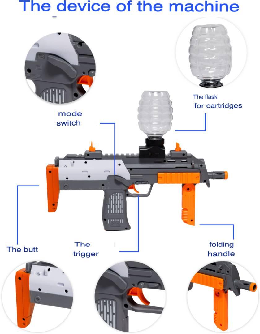 High-Speed MP7 Gel Blaster with 5000 Rounds & Rechargeable Battery Gun Guns & Darts  (Multicolor)