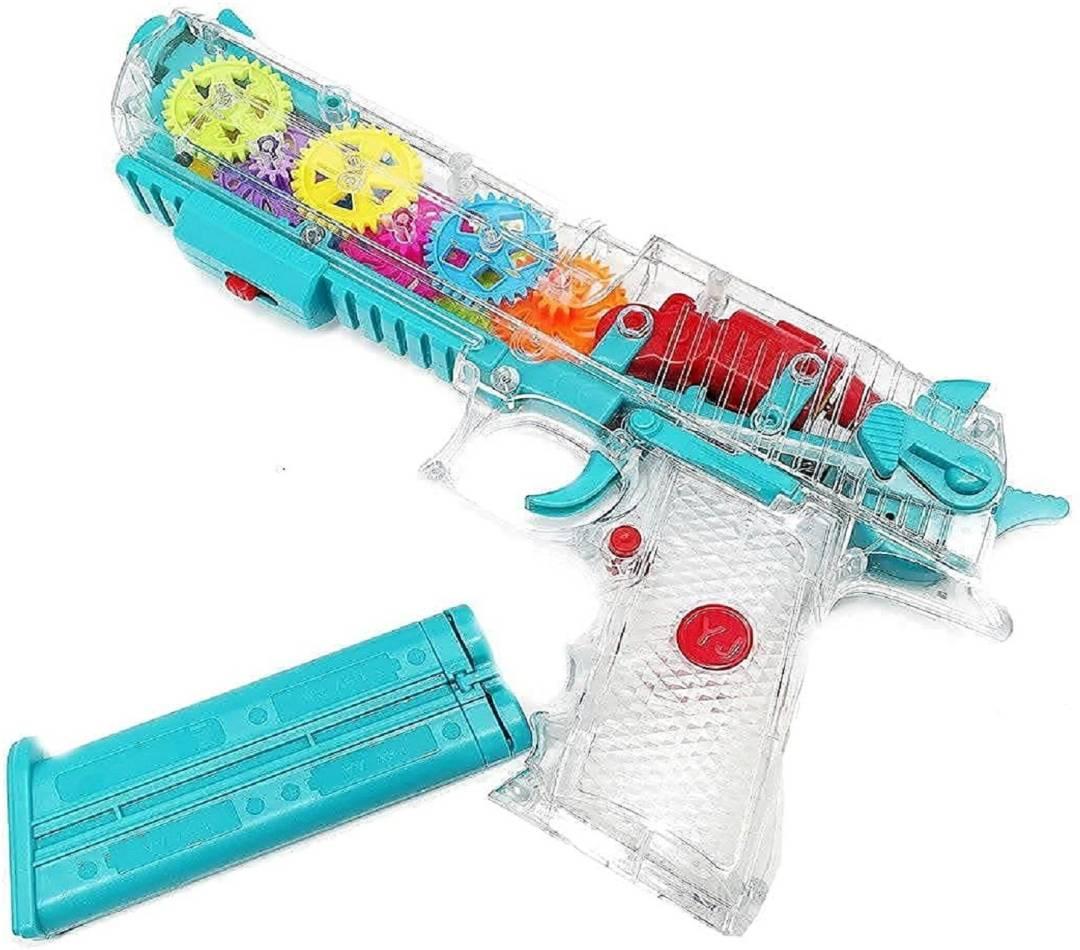 Gear Gun with 3D Lights and Music Pretend Play Toy Gun Kids Baby Toy Multi Color  (Multicolor)
