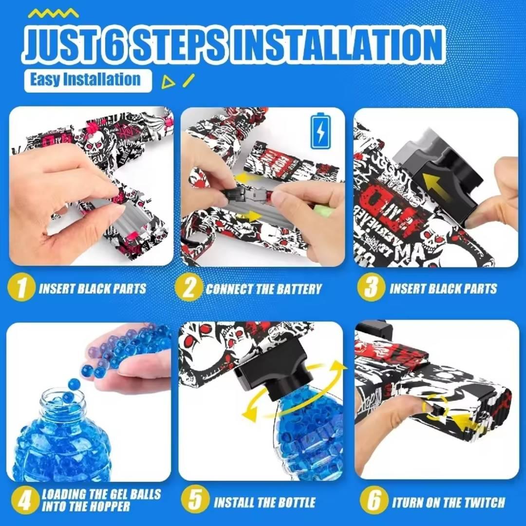 Plastic Toy Gun Electric AK47 Gel Ball Gun Full-Automatic Gel Blaster Guns Water Gun  (Multicolor)