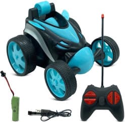 Remote Control Stunt Car Vehicle 360°Rotating Rolling Radio Control Electric Racing Car (BLUE) (Blue)