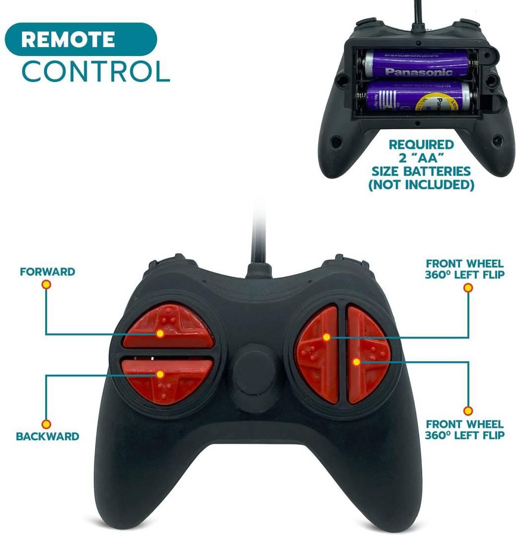 Remote Control Stunt Car Vehicle 360°Rotating Rolling Radio Control Electric Racing Car (BLUE)  (Blue)