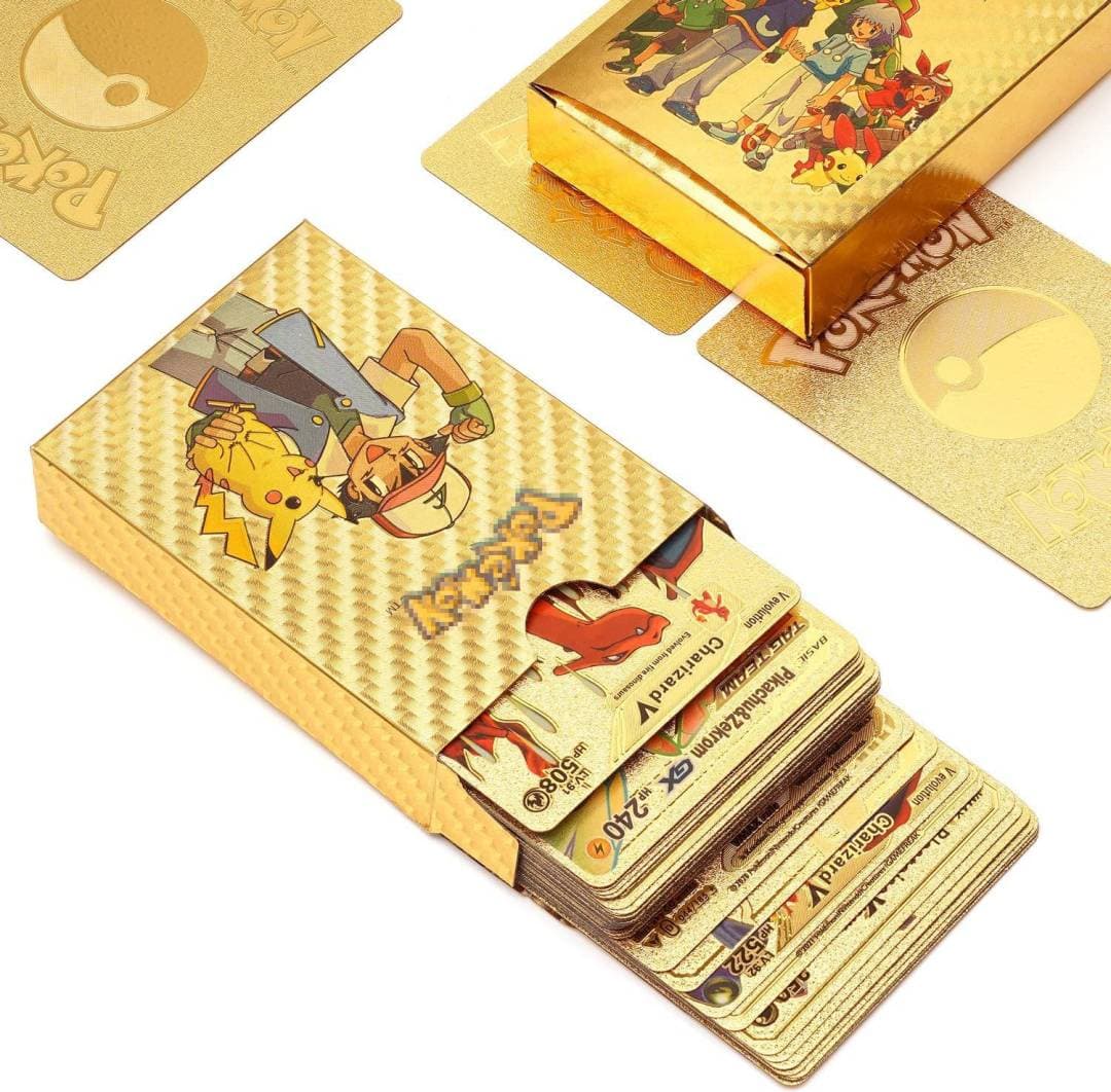 golden pokemon cards 55 pcs Pokeman Gold Foil PVC Collection Card 55PCS 110PCS - Card and Gold Playing price Pokemon Gold Foil Card Deck