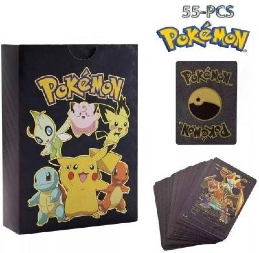 Pokemon 55 Pcs Black Foil Cards (, V, GX, EX & Basic cards )  (Black)