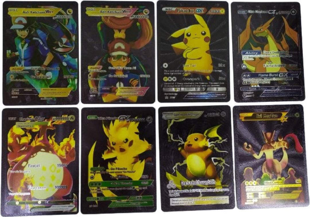 Pokemon 55 Pcs Black Foil Cards (, V, GX, EX & Basic cards )  (Black)