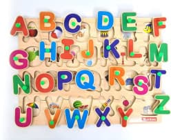 Capital Alphabets Letters Learning Educational Puzzle Toy for Kids (Multicolor)