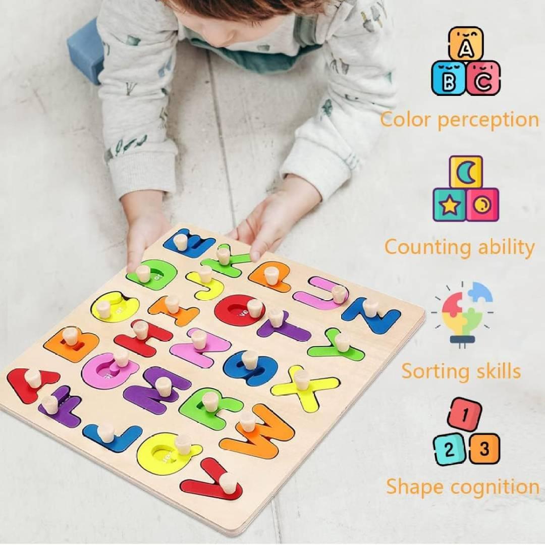 Capital Alphabets Letters Learning Educational Puzzle Toy for Kids  (Multicolor)