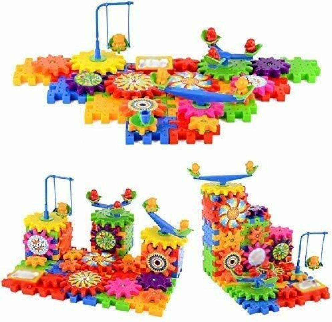 Miracle Brick Motorized Spinning Gear Building Block Interlock Toy 101 Pcs Kids  (Multicolor)