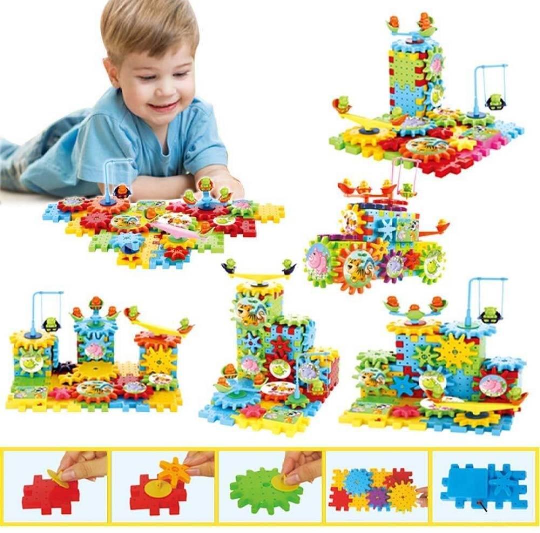 Miracle Brick Motorized Spinning Gear Building Block Interlock Toy 101 Pcs Kids  (Multicolor)