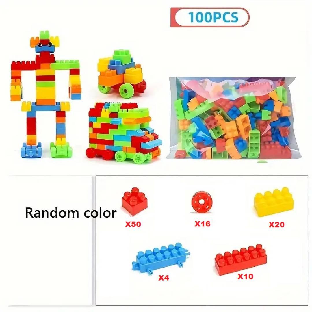 DIY Plastic Building Blocks for kids 3+ years 100+pcs  (Multicolor)