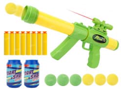Foam Blaster Gun 3 in 1 Pump Action Air Shooting with 6 Balls, 8 Suction Dart Guns & Darts (Green)