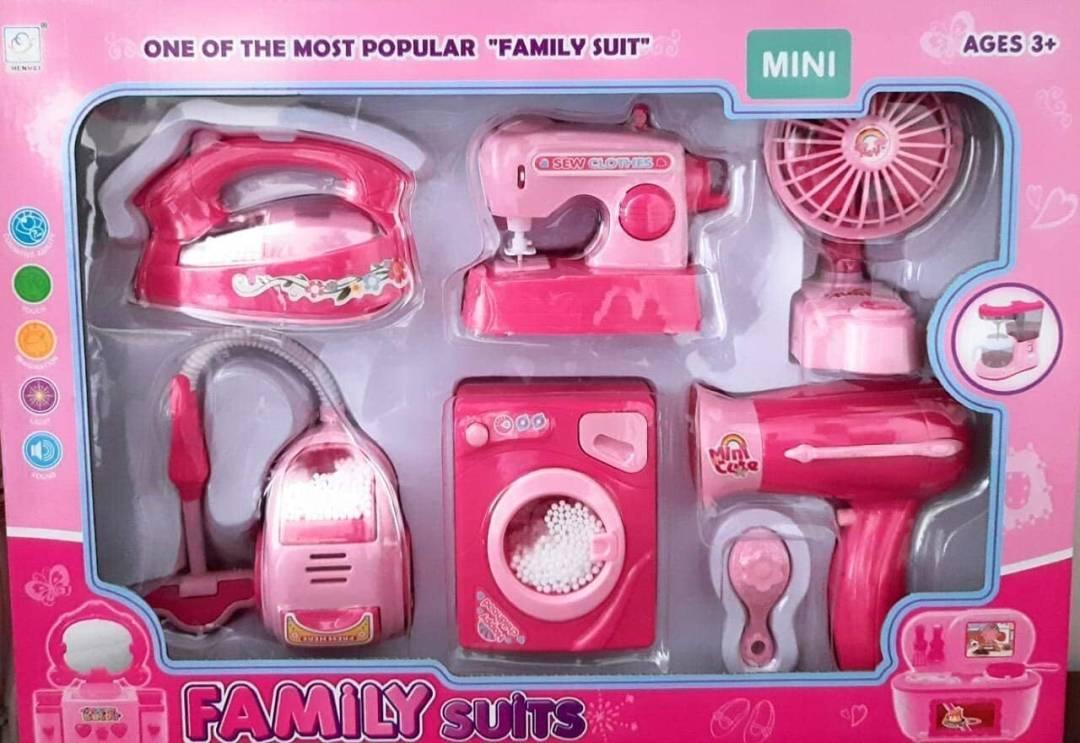 6Pcs Battery Operated Household Pretend Play Set Appliances Accessories Set