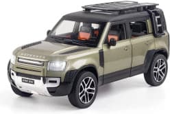 1:24 Diecast Land Rover Defender Alloy Pull Back Car with Lights & Sound for Kid (Golden, Silver, Pack of: 1)