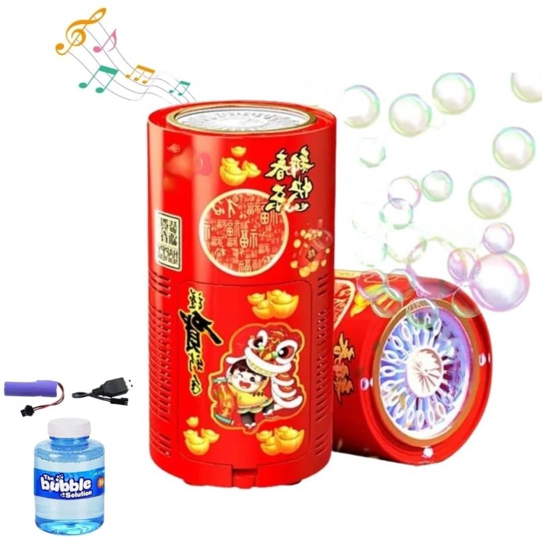 Fireworks Bubble Maker Machine With Light & Music - 1 Bubble Solution Bottle Toy Bubble Maker