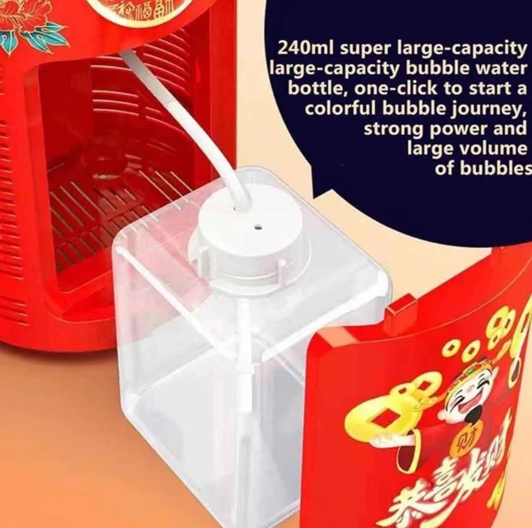 Fireworks Bubble Maker Machine With Light & Music - 1 Bubble Solution Bottle Toy Bubble Maker