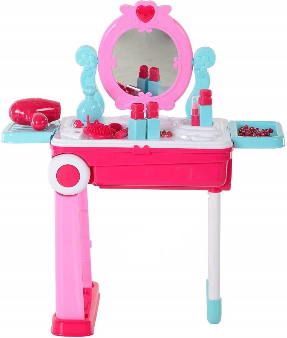 Unique Creation Trolley Case Beauty Set for Girls,Makeup Tool Sets Pretend Play Workbench Playset Educational Toy for Kids(Trolley Case Beauty Set)
