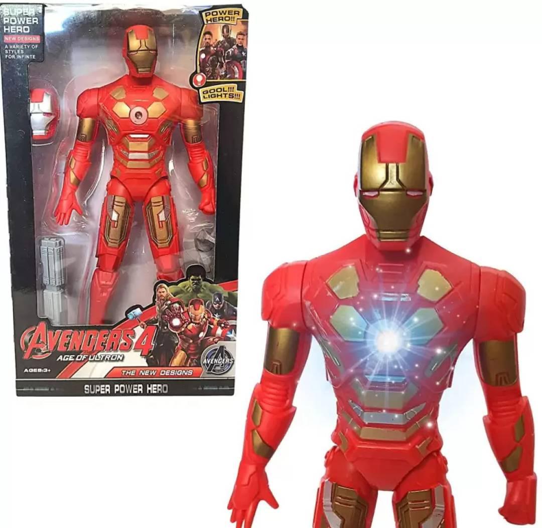 Avengers 4 Age of Ultron Series 12-Inch Iron Man Action Figure Toy with Lights  (Red)