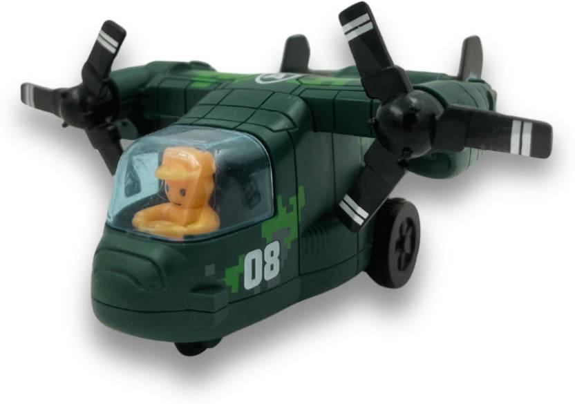 Plastic Transport Helicopter Pull Back Plane Fun and Play for Kids  (Multicolor, Pack of: 1)